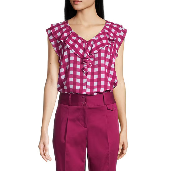 new!Liz Claiborne Womens V Neck Sleeveless Blouse | JCPenney