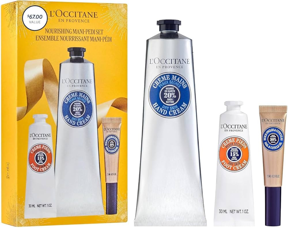 L’Occitane Nourishing Mani‑Pedi Holiday Gift Set, Shea Butter Skincare Trio, Self Care Daily ... | Amazon (US)