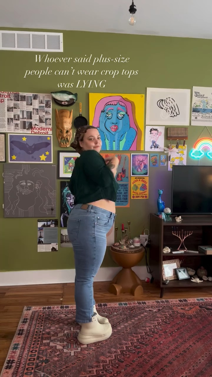 It can be scary to show your full tummy!

Even I still get moments where want to throw on a baggy sweater, even if I’m inside all day! Feeling this way?

You’re not alone!

But guess what? If you are one of those people who thinks everyone else looks good in the outfit that you wanna wear, even if they have your body type, but when you wear it, it looks bad - you’re wrong!

You DO look just as good in the mid rise jeans, the crop top, the bathing suit as the people you see online.

Let’s embrace self love and all of the cute outfit inspo of our dreams 🩵

…

Winter  outfit inspiration, plus size bodies, size 14/16, between sizes, Pinterest inspired, OOTD,
Grwm, 200 lbs

#plussizeoutfit #midsizefashion
#wherewhatyouwant #bodypositivitymovement #healingjourney #belliesarebeautiful