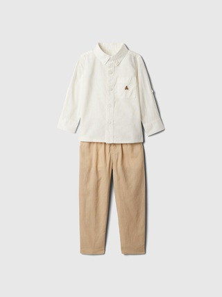 babyGap Linen-Cotton Two-Piece Outfit Set | Gap (CA)