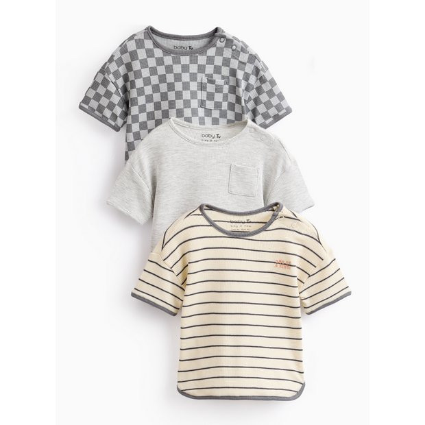 Grey Short Sleeve Tops 3 Pack 9-12 months | Tu Clothing