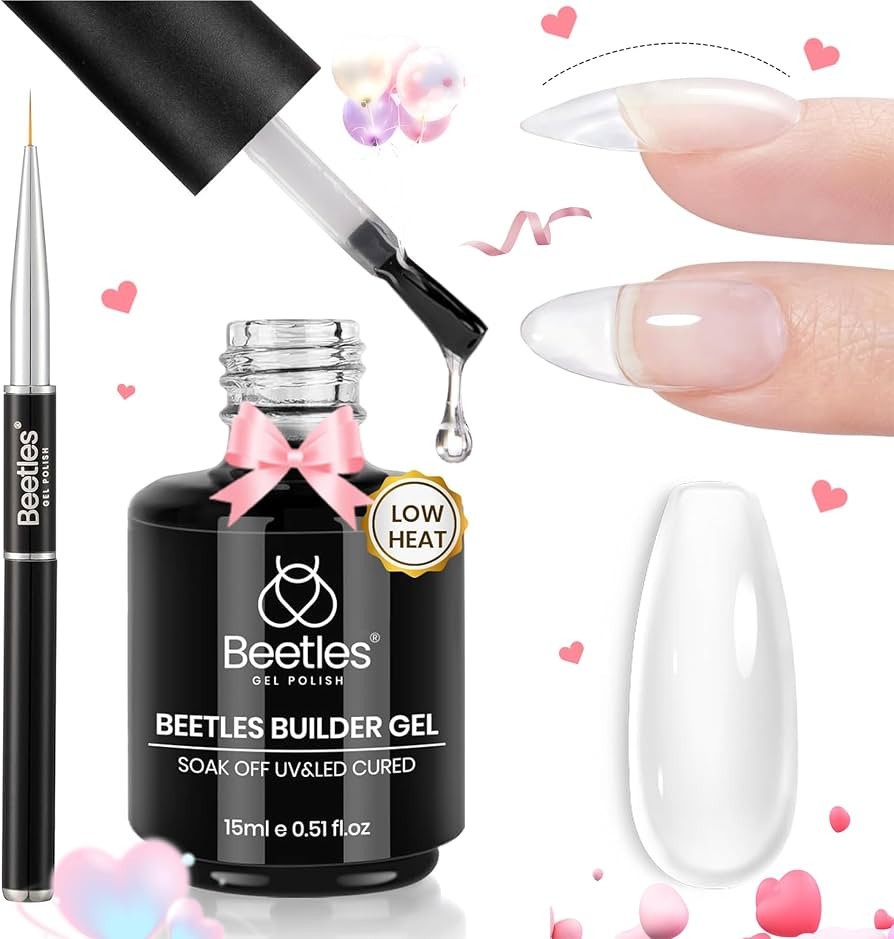Amazon.com : Beetles Builder Gel for Nails: 15ml Gel Polish Low Heat Clear 7 in 1 Builder Strengt... | Amazon (US)