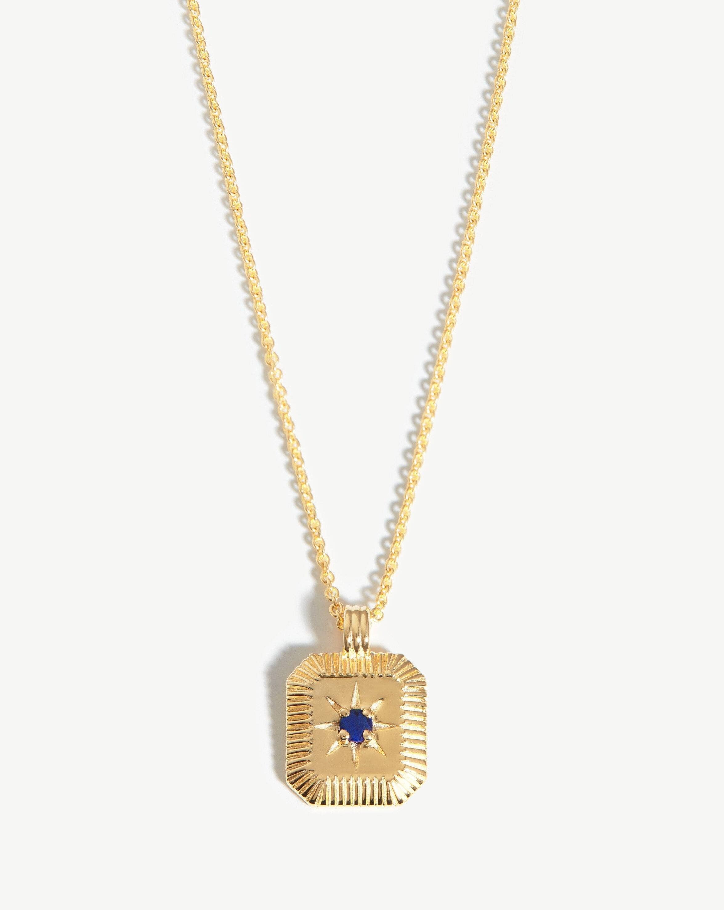 Star Ridge Birthstone Pendant Necklace | 18ct Gold Vermeil/Lapis | Missoma US