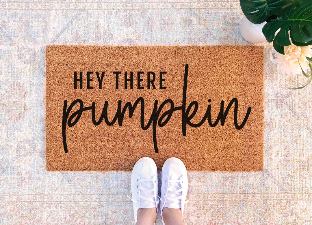 Hey There Pumpkin Doormat Fall Welcome Mat Pumpkin Fall Decor Halloween Doormat Halloween Welcome... | Etsy (US)