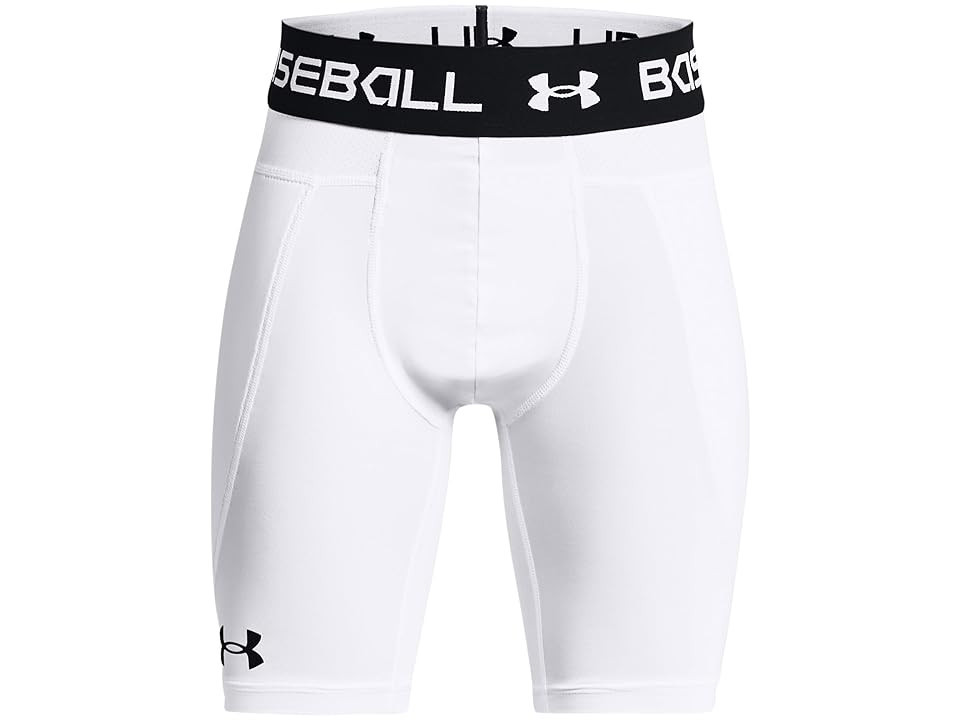 Under Armour Kids Utility Slider 21 Baseball Shorts (Big Kids) (White/Black) Boy's Shorts | Zappos