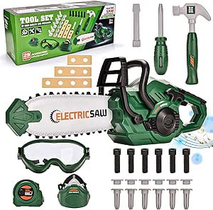 Chainsaw for Kids, Kids Tool Set Electric Toys, Construction Pretend Play Tools, Chainsaw with Re... | Amazon (US)