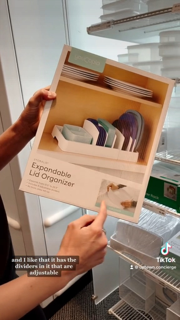 Tupperware is the bane of my existence 😅 We’ve all seen those infomercials where a Tupperware avalanche falls on an unexpecting victim - and unfortunately, those aren’t too far from real life. 

I went to The Container Store today to find the perfect solution for my food storage container cabinet and YouCopia delivered! Watch until the end to see how I implemented their Expandable Lid Organizer in under a minute. 

#LTKFind #LTKhome
