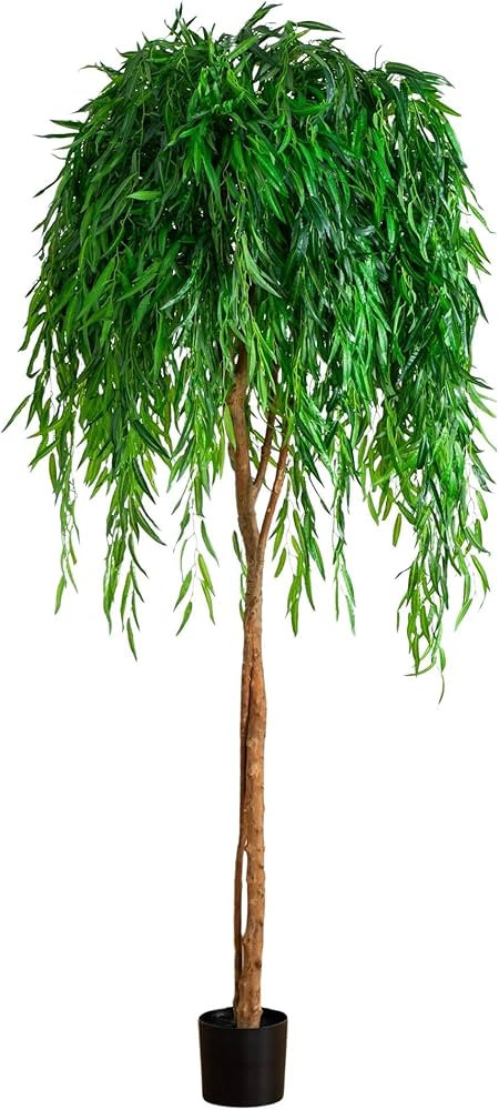 Nearly Natural 7ft Willow Tree Faux Plant, Realistic Indoor Artificial Tree, Home Office Décor | Amazon (US)