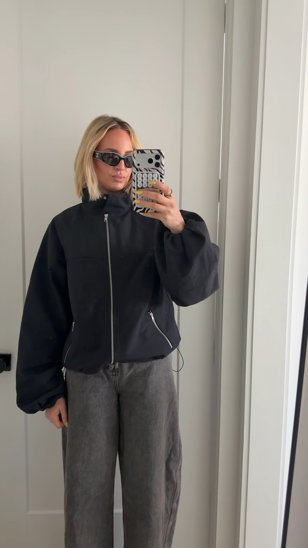 Wearing a medium in the track jacket, but I definitely could have done a small . It’s already oversized. ￼

#LTKdayinmylife #LTKTall #LTKootd