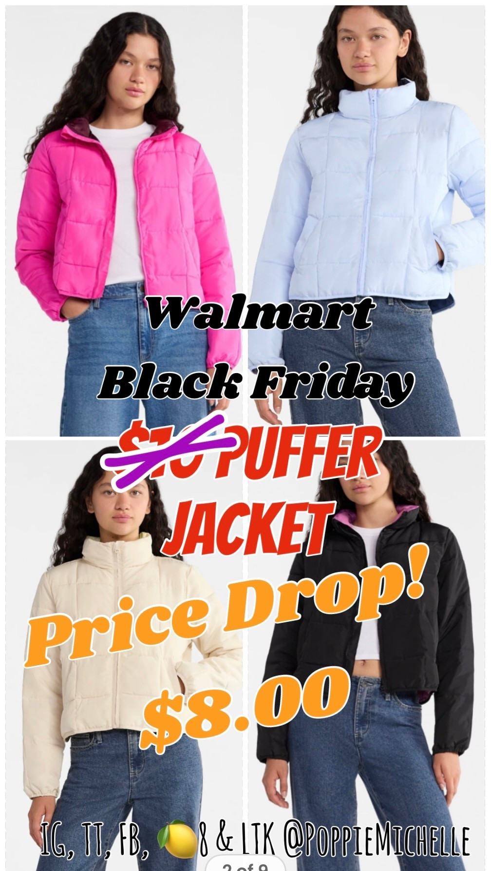 Walmart Black Friday 
Walmart cyber Monday sales

Price Drop

Cropped, puffer coat, black, puffer, jacket, black, packable, puffer, coat, hot pink, puffer, coat, tan, puffer coat, neutral, colored, puffer, jacket, sky, blue, puffer, jacket, sky, blue puffer, coat, baby blue puffer coat 



#LTKHoliday #LTKCyberWeek #LTKSaleAlert