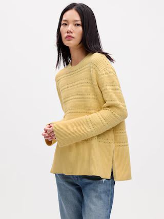 Relaxed Mixed-Stitch Tunic Sweater | Gap Factory