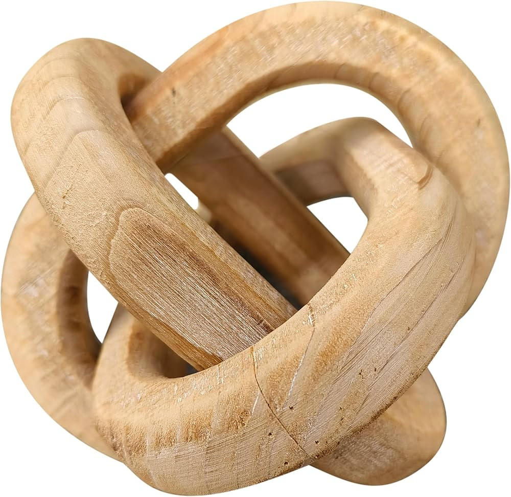 Decorative Wood Chain Link Decor Rustic Wood Knot Decor 3-Link Wooden Chain Decor Ornament Farmho... | Amazon (US)