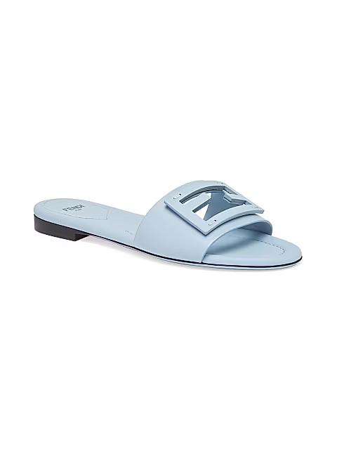 Logo Leather Slide Sandals | Saks Fifth Avenue
