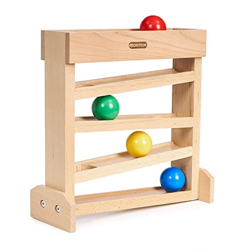 MORITECK Montessori Ball Drop Toy, Wooden Ball Tracker, Early Developmental Pound A Ball Toys for Toddlers for 1-3 Year Old, Montessori Ball Run Toys, Boys Girls Baby Birthday Gift | Amazon (US)