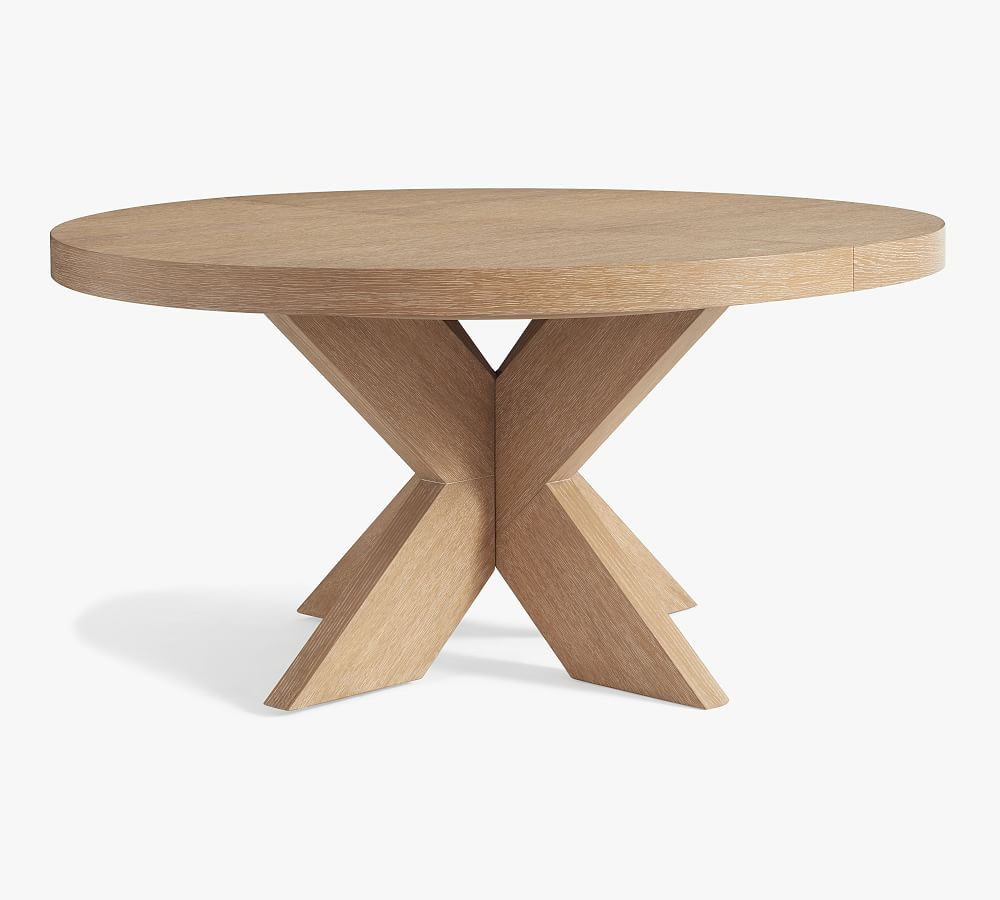 Modern Farmhouse Round Pedestal Extending Dining Table | Pottery Barn (US)