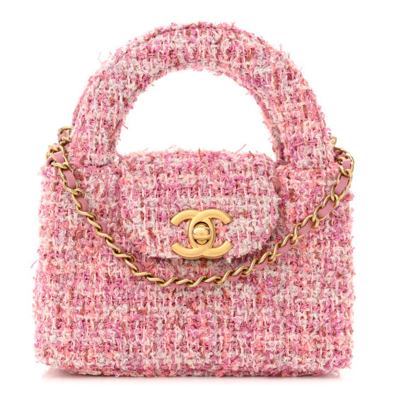 Tweed Quilted Mini Nano Kelly Shopper Pink | FASHIONPHILE (US)