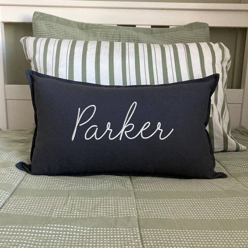 Custom Embroidered Name Pillow Cover - Personalized Embroidered Monogrammed Pillowcase - Kids Roo... | Etsy (Global)