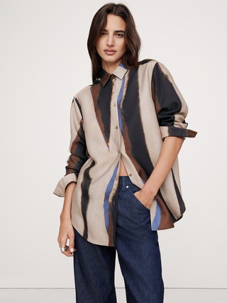 Oversized Tencel™ Twill Shirt | Banana Republic (US)