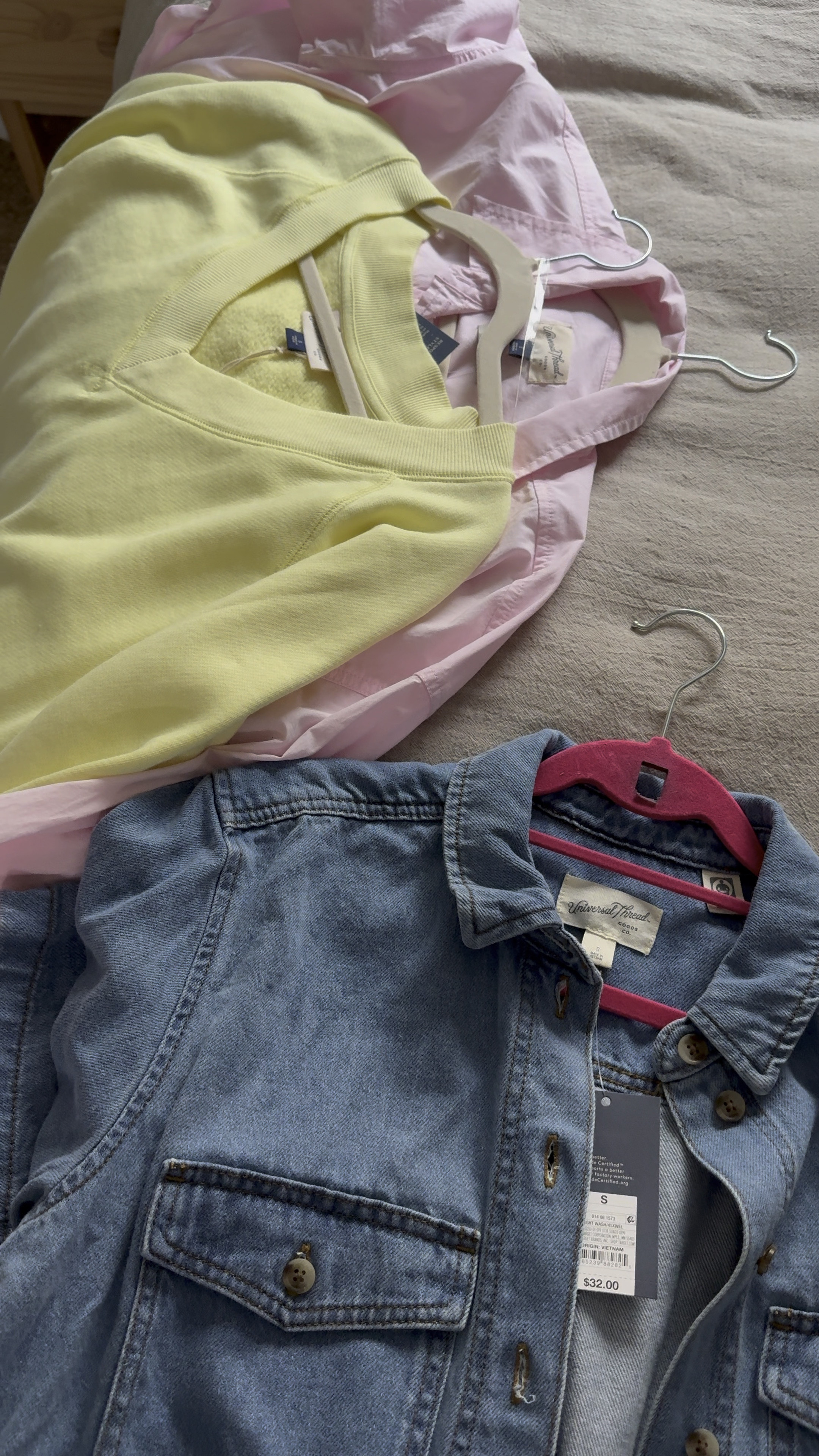 Mini Target/Universal Threads haul 👌🏻 
I’m obsessed with these soft pastels & ALL of the denim! 

I got a size Small in the oversized pink shirt - hello bikini coverup or a perfect top for work (size up if you want the shirt to cover your booty) 😉 Size small in the yellow sweater & the denim shirt dress which I am absolutely pairing with cowboy boots and a hat this summer! Let’s go wine tasting!!! 🍷 

#LTKFindsUnder50 #LTKStyleTip #LTKGiftGuide