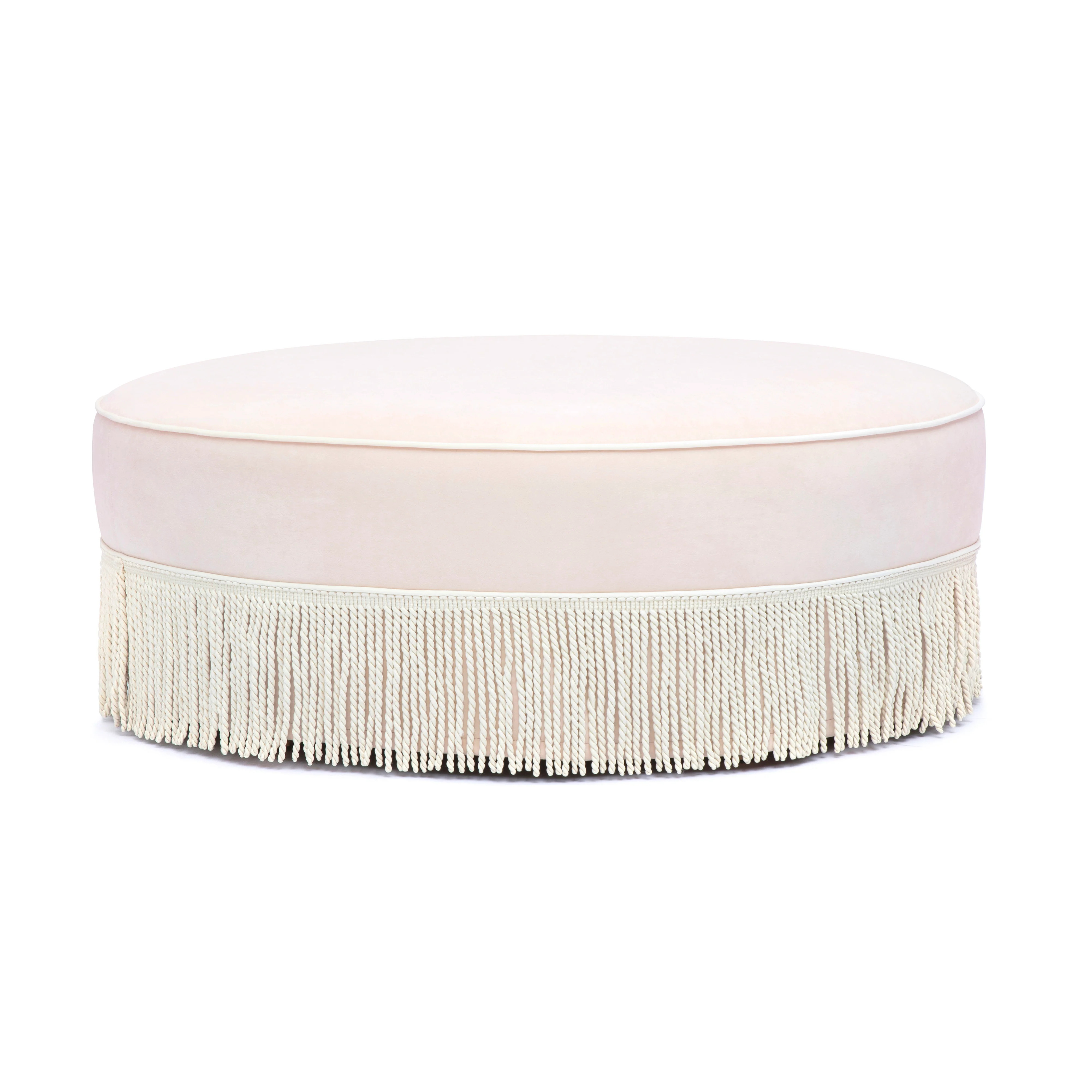 Tassy Tasseled Round Ottoman | TOV Furniture