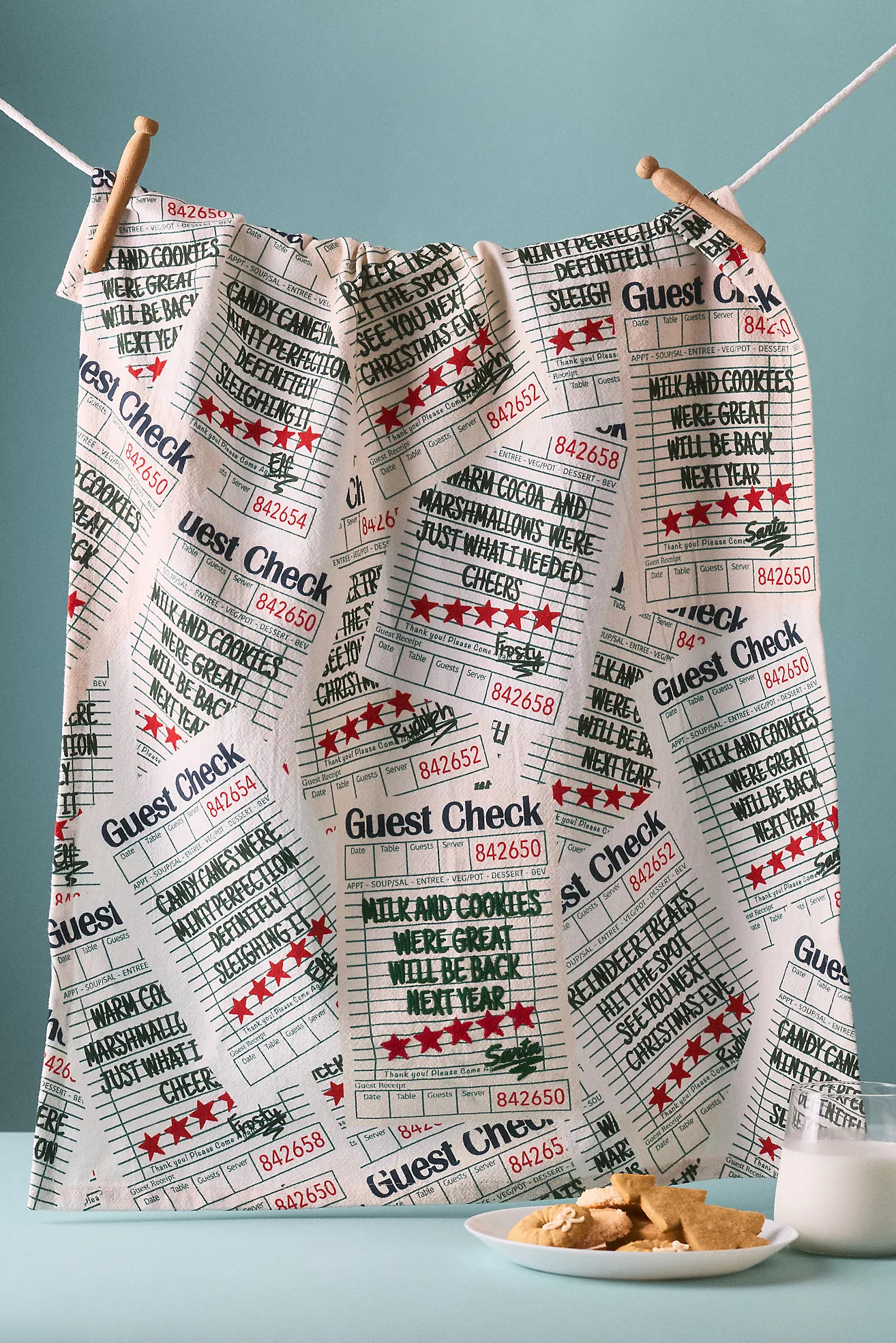 Christmas Check Embroidered Dish Towel | Anthropologie (US)