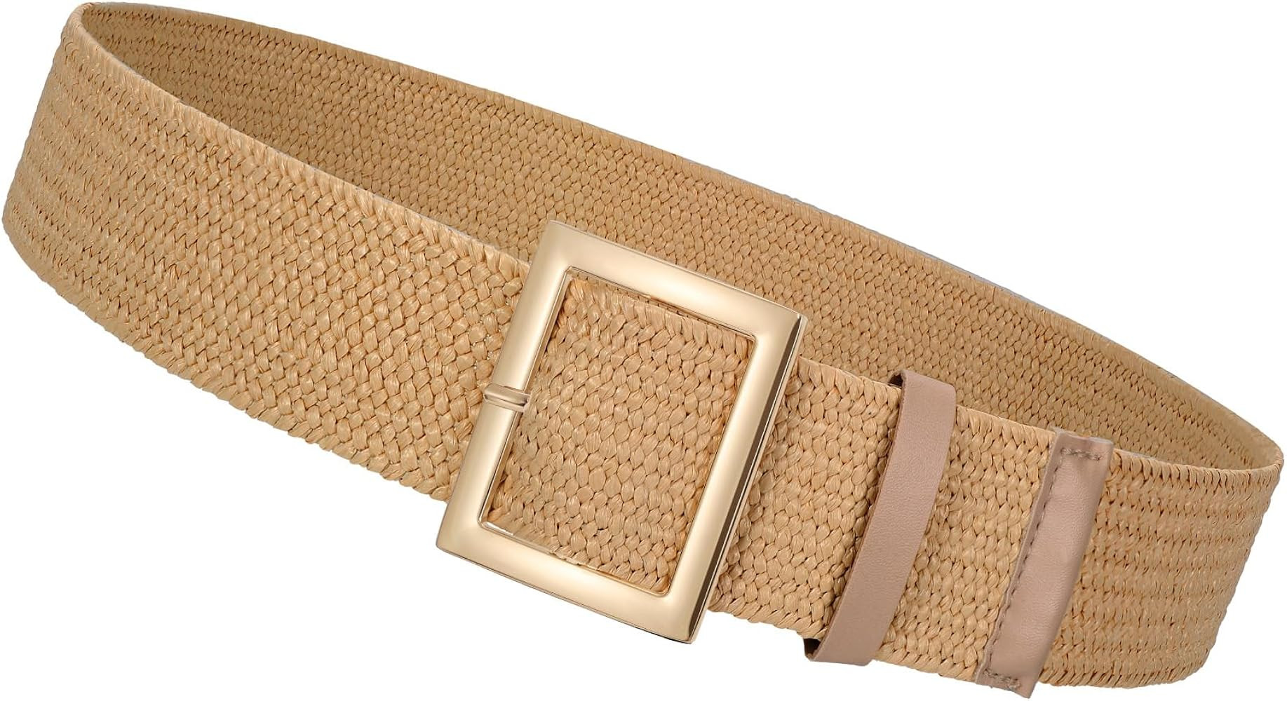 JASGOOD Straw Woven Elastic Belt for Women Wide Stretchy Rattan Waistband for Dress Boho Braided ... | Amazon (US)