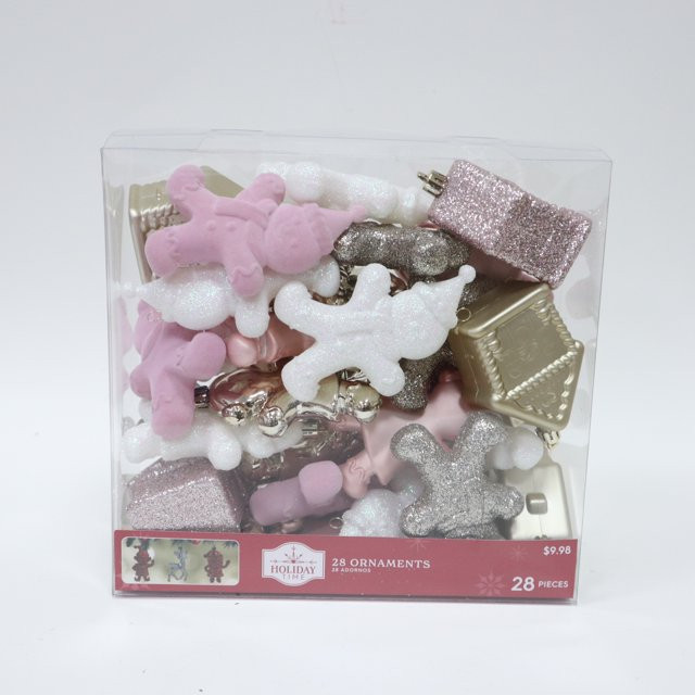 Pink, White and Gold Christmas Ornaments, 28 Count, by Holiday Time | Walmart (US)