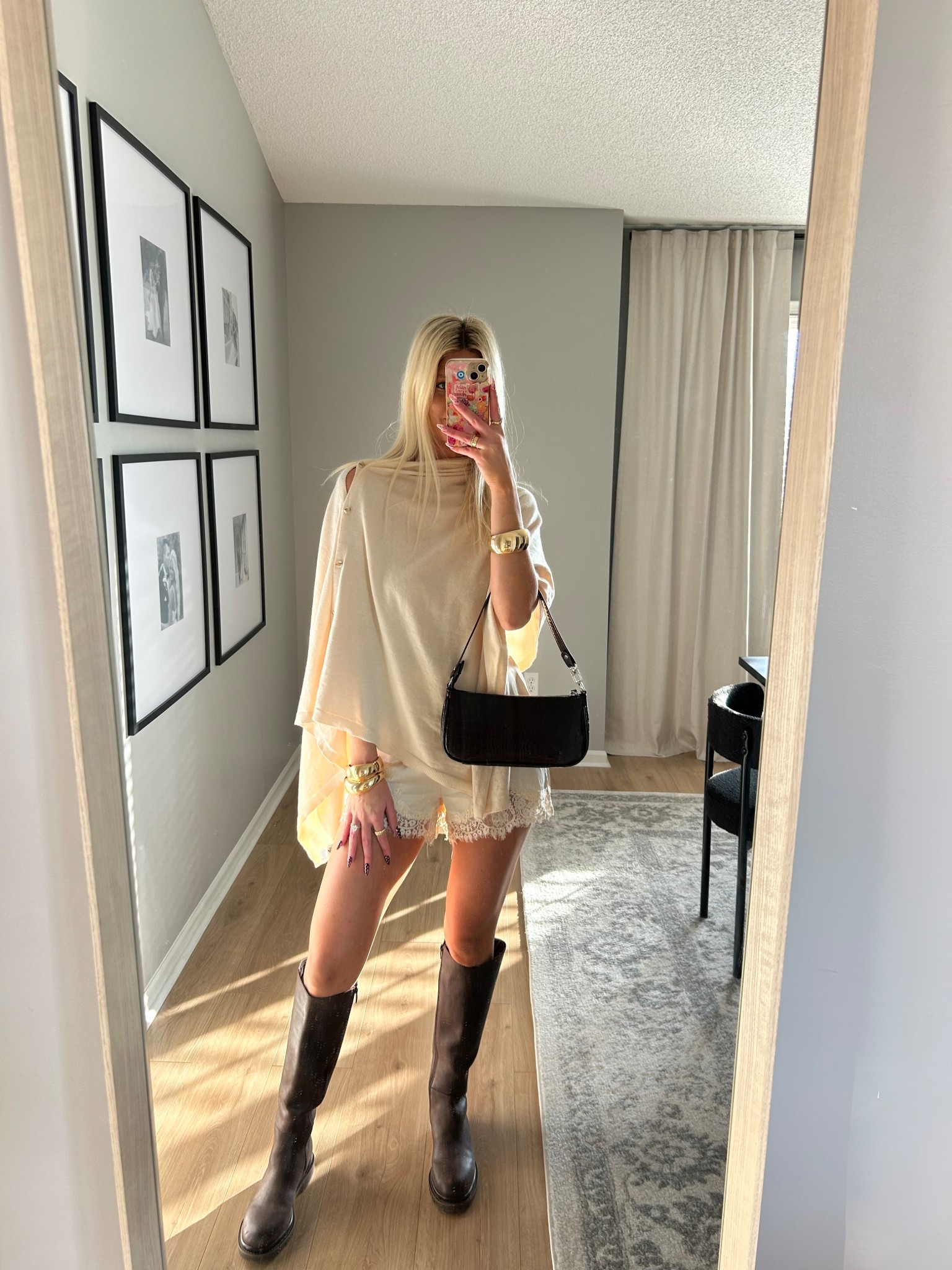 Riding boots + lace shorts 😍 wearing size small in shorts. Linking similar boots since last year Steve Madden.

#LTKootd #LTKSeasonal #LTKFindsUnder100