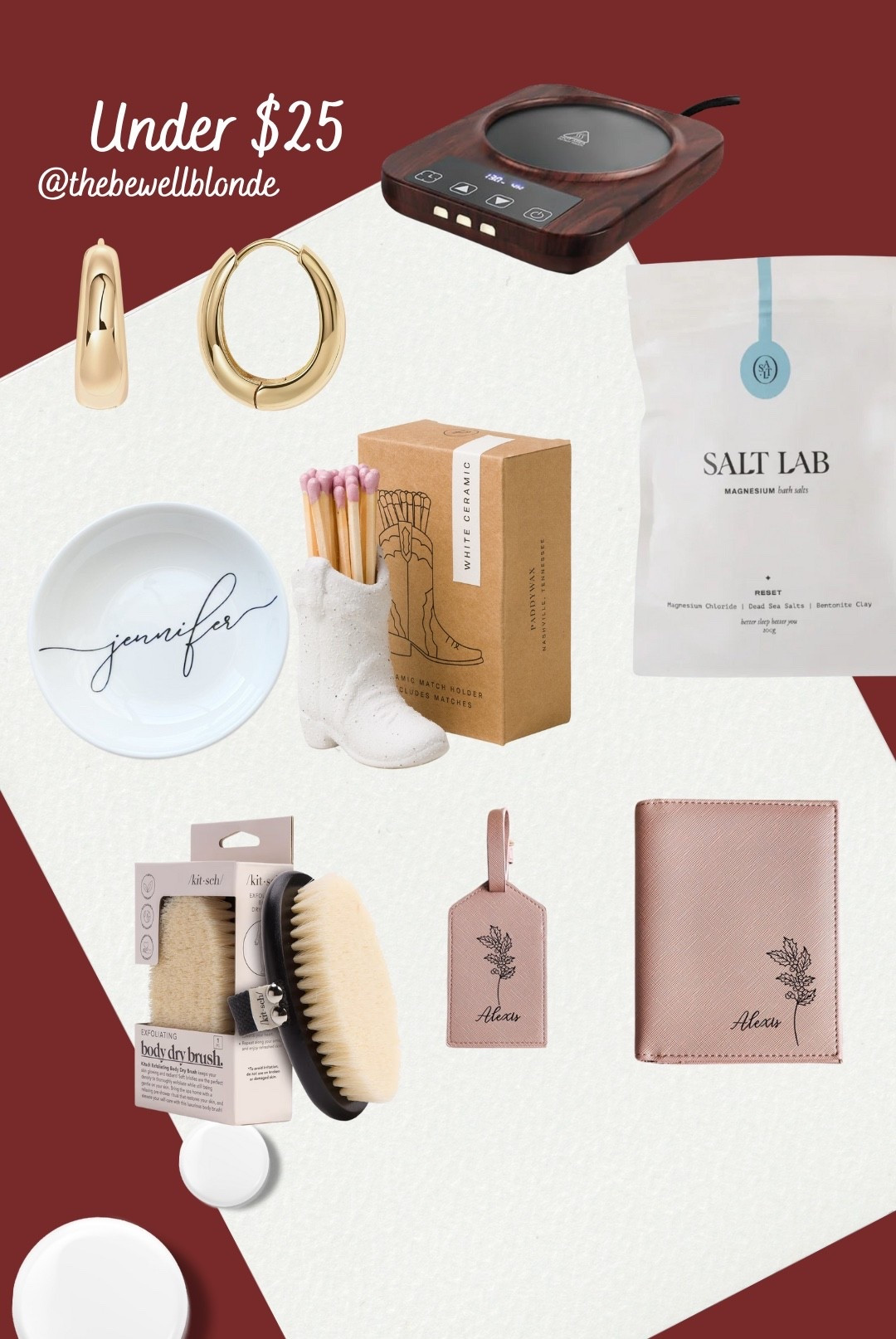 Gifts under 25
Dry brush 
Earrings 
Personalized gifts 
Passport

#LTKGiftGuide #LTKFindsUnder50 #LTKSaleAlert

#LTKGiftGuide