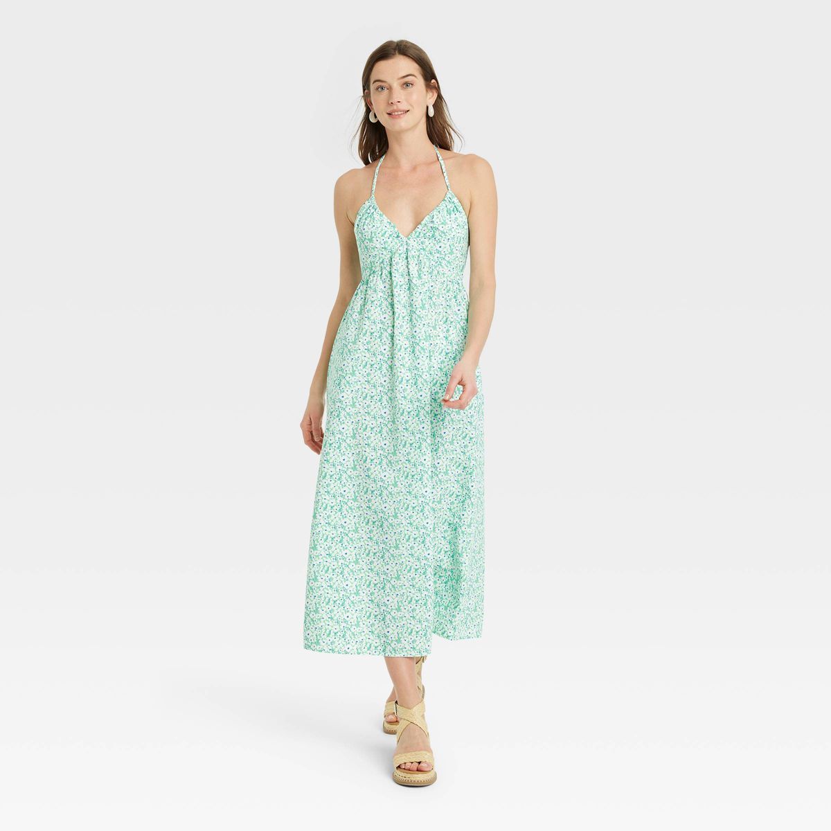 Women's Midi Sundress - Universal Thread™ Green Floral XS | Target