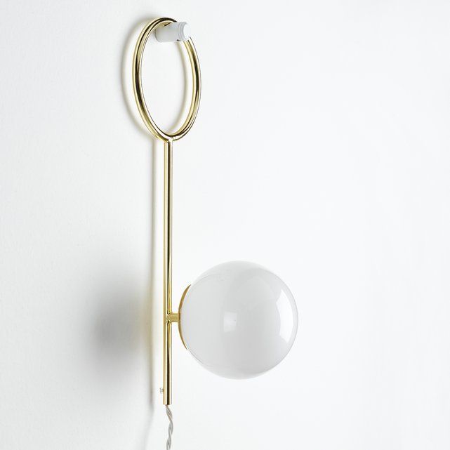 ARELLANO Brass & Opaque Glass Globe Wall Light | La Redoute (UK)