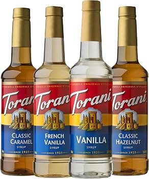 Torani Variety Pack Caramel, French Vanilla, Vanilla & Hazelnut, 25.4 Ounces (Pack of 4) | Amazon (US)