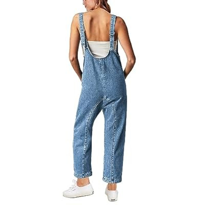 GREAIDEA High Roller Denim Jumpsuits for Women Casual Sleeveless Loose Baggy Overalls… | Amazon (US)