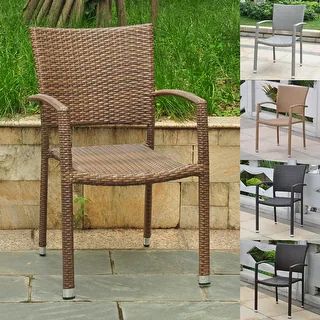 B arcelona Resin Wicker/Aluminum Outdoor Dining Chairs (Set of 2) | Bed Bath & Beyond