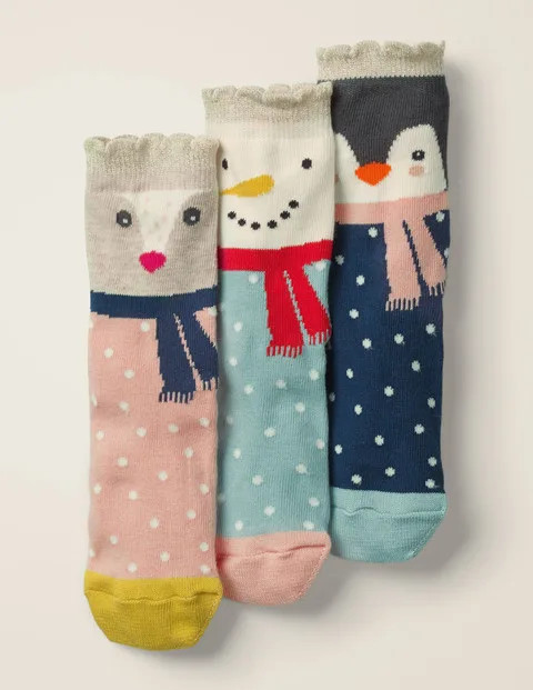 3 Pack Festive Socks - Cosy Animals | Boden (US)