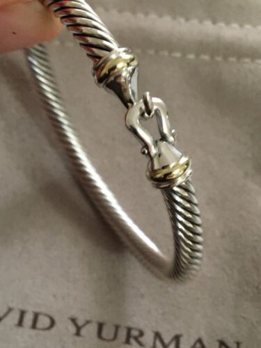 David Yurman 5mm  Cable Buckle Bracelet 18K Gold Bezel Size SMALL  | eBay | eBay US