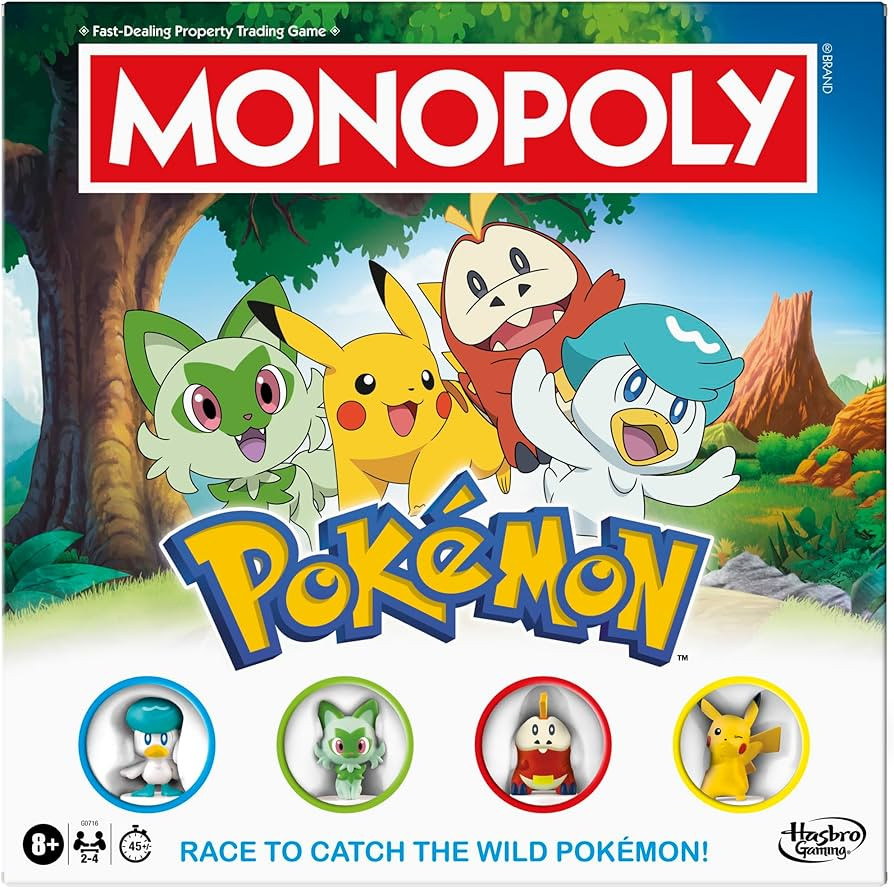 Amazon.com: Monopoly Pokémon Edition Board Game | Ages 8 and Up | 2 to 4 Players | Kids Games fo... | Amazon (US)