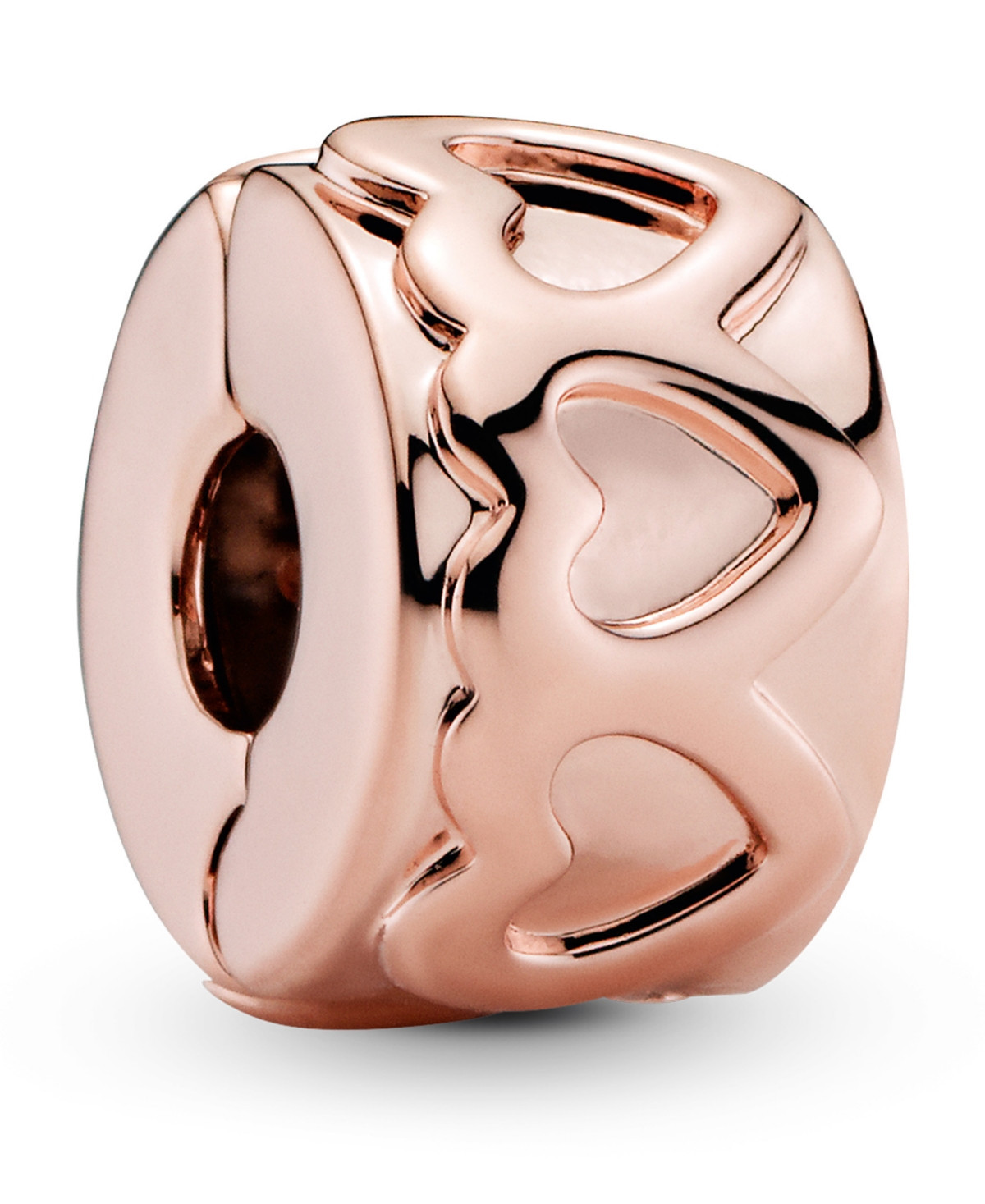 Pandora 14k Rose Gold-Plated Unique Metal Blend Band of Hearts Clip Charm - Rose-Gold | Macy's