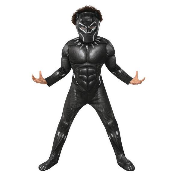 Kids' Marvel Black Panther Halloween Costume Muscle Jumpsuit with Mask | Target