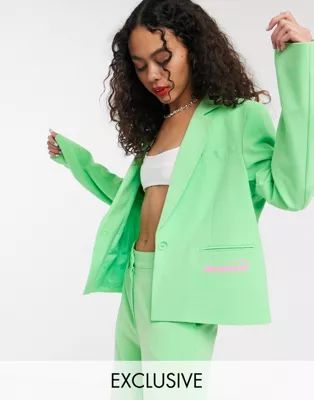 COLLUSION boxy blazer in mint green | ASOS (Global)