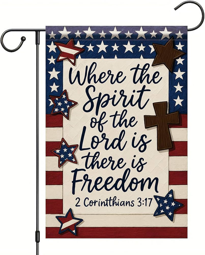 Christian Garden Flags For Outside 12x18 Inch Double Sided Religious Patriotic American God Famil... | Amazon (US)