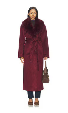 LAMARQUE x REVOLVE Tillie L Coat in Burgundy from Revolve.com | Revolve Clothing (Global)