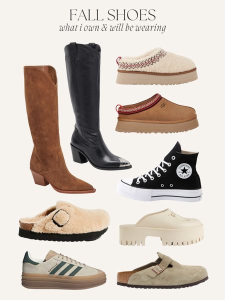 Fall shoes: western boots, size up in uggs don’t size down! converse run tts, adidas gazelle run slightly large I’m between a 7.5/8 and I buy the 7.5. You could size down half! They’re unisex so just check size chart! 

#LTKshoecrush