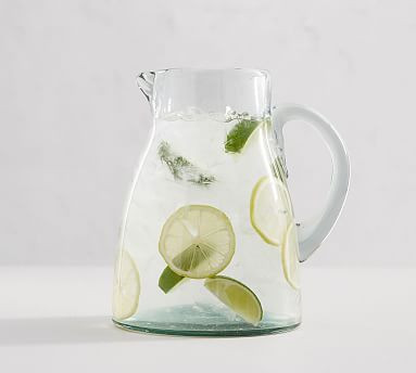 Santino Handcrafted Recycled Glass Pitcher | Pottery Barn (US)
