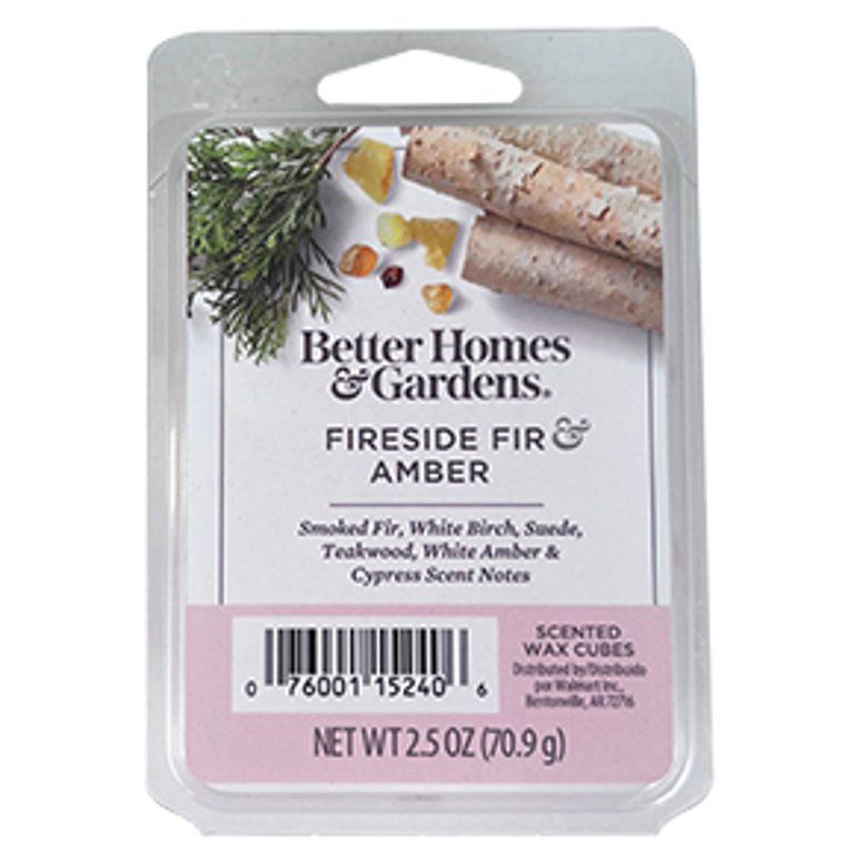 Better Homes & Gardens, Fireside Fir & Amber Scented Wax Melts, 2.5 oz | Walmart (US)