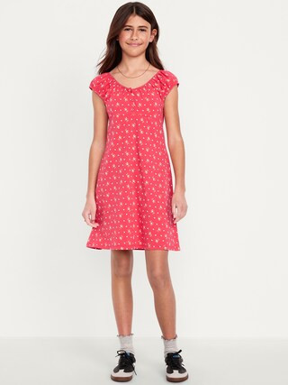 Printed Short-Sleeve Henley Dress for Girls | Old Navy (US)