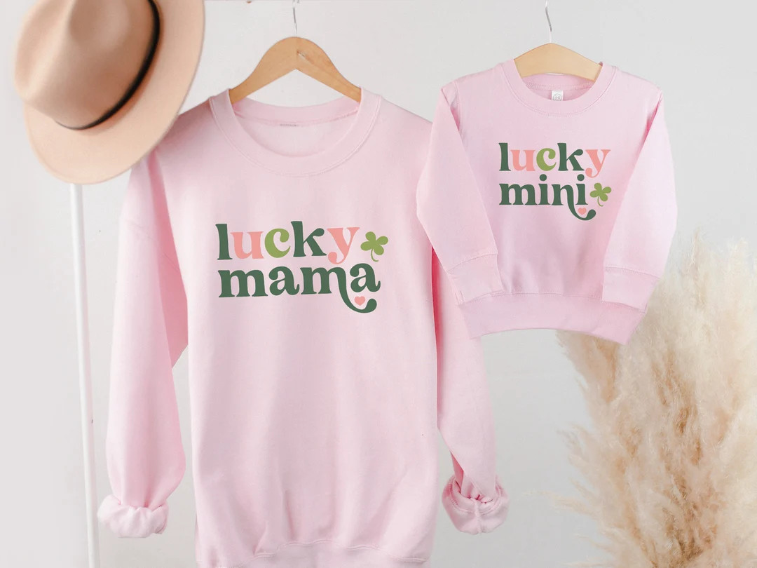 St Patricks Shirts for Women and Girl, Mommy and Me Outfits Shamrock Irish Mama Shirt St Patricks... | Etsy (US)