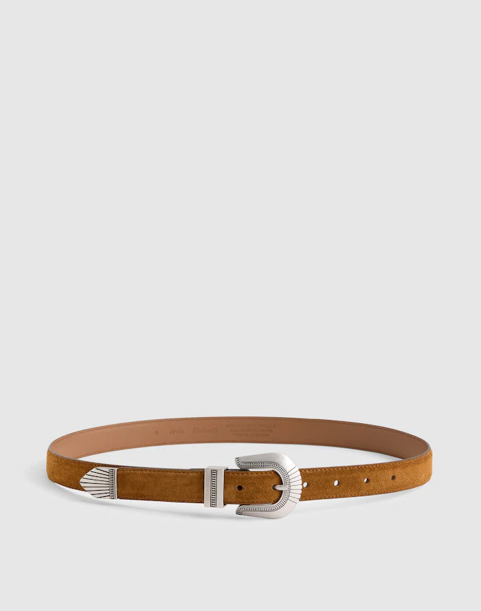 Western-Buckle Belt in Suede | Madewell