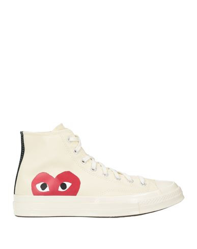Converse X Comme Des Garçons Play Man Sneakers Ivory Size 10.5 Textile fibers | YOOX (US)