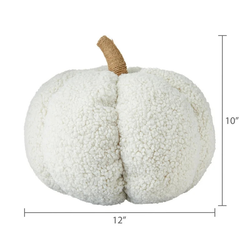 Boucle Pumpkin Pillow, Cream, 10", Halloween by Way To Celebrate | Walmart (US)
